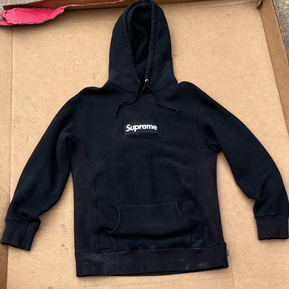 Black supreme box logo Hoodie